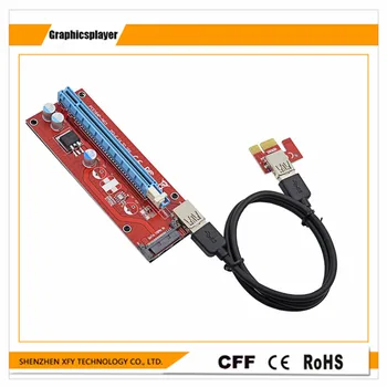 

Wholesale 60cm USB 3.0 PCIE Riser Card PCI-E Express 1x to16x Extender Riser Card Adapter SATA 15Pin Power Supply 10pcs/lot 007S