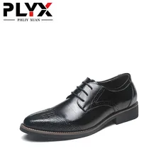 PHLIY XUAN/Новинка года; модная мужская обувь из натуральной кожи; chaussure homme; Мужские модельные туфли; цвет черный, коричневый; мужская деловая обувь