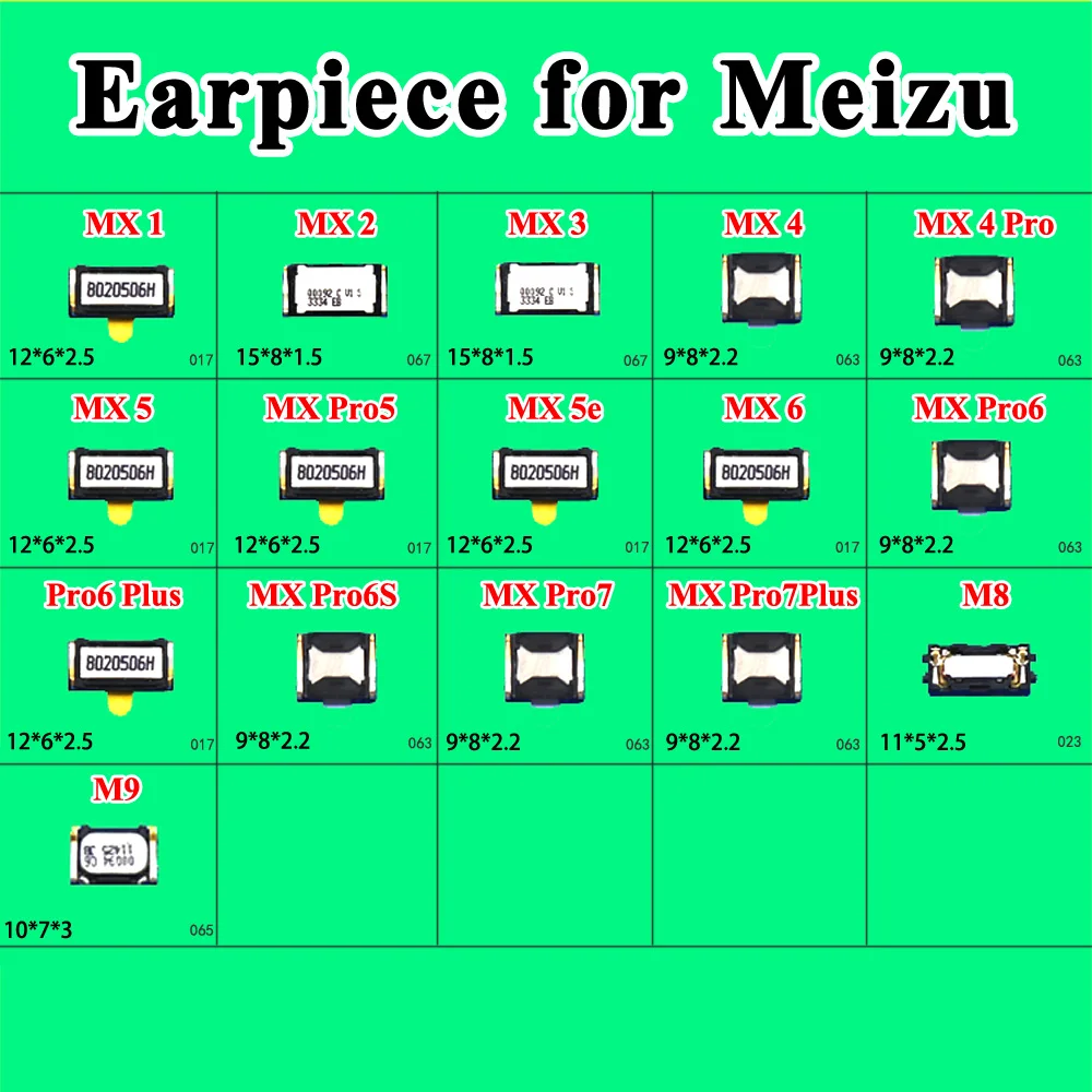 

cltgxdd 2x earpiece Ear Speaker Connector for MEIZU MX1 MX2 MX3 MX4 MX5 Pro5 pro6 6S Plus pro7 Plus M8 m9 Repair and replacement