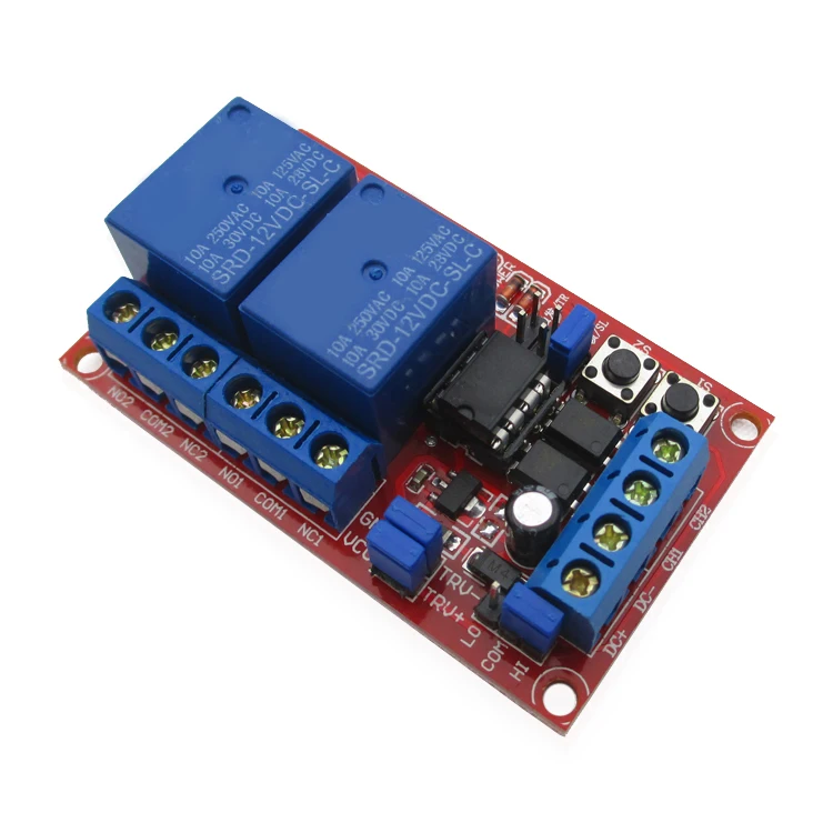 

2 - way self - lock interlock trigger - select one to support the high and low level trigger relay module 12V DC12V three