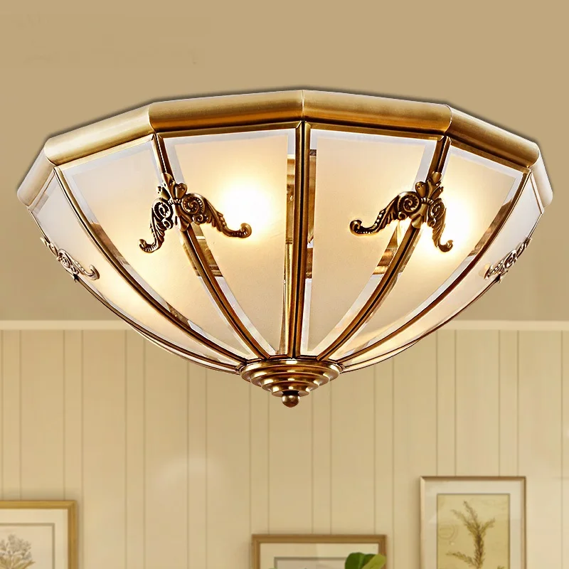 Nordic restaurant creative ceiling lamps glass copper ...