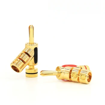 

4pcs GOLD PLATED LOCK SPEAKER CABLE PLUG BANANA CONNECTOR