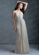 Free Shipping Made To Order Sheath Sweetheart Neckline Floor Length Flowy Chiffon Summer Bridesmaid Dresses BD064