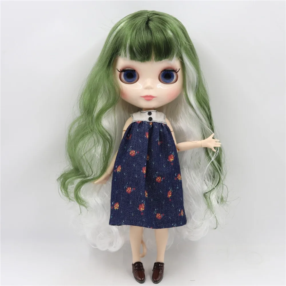 Ледяная фабрика blyth кукла bjd шарнир тело зеленый и белый волосы BL4299/136 30 см игрушка девушка подарок