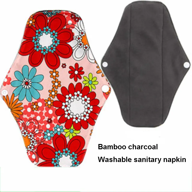 

5pcs Sanitary napkin Reusable washable bamboo charcoal postnatal pad breathable bamboo fiber cloth menstrual period