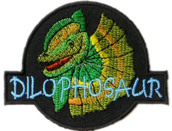 

DILOPHOSAUR Jurassic World TV MOVIE Series Uniform BLACK punk rockabilly applique iron on patch Wholesale Free Shipping