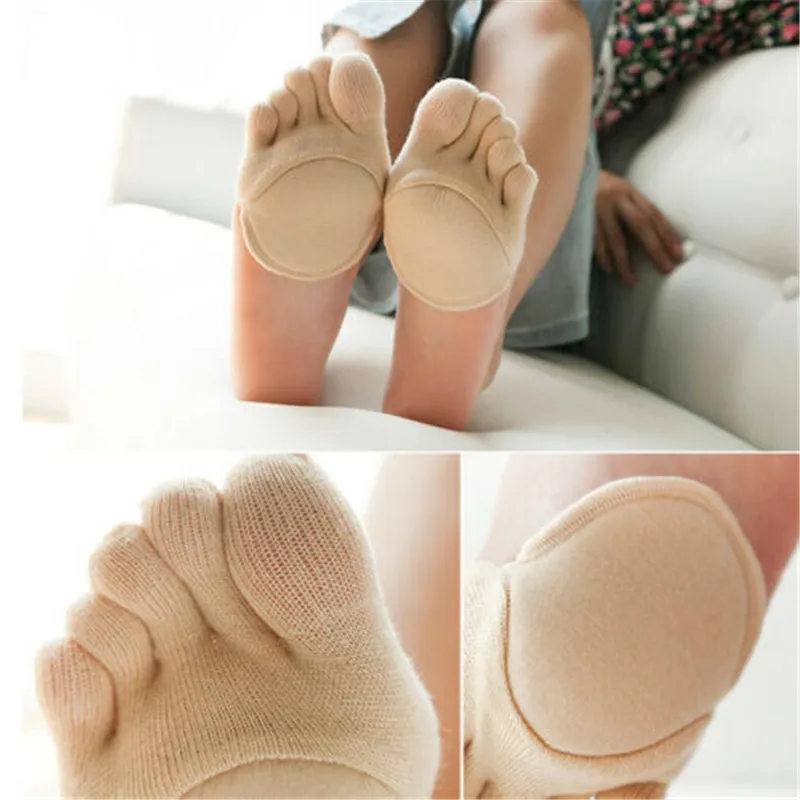 1 пара, женские носки с отдельными пятью пальцами ног, низкий вырез, не шоу, невидимые женские носки длиной до лодыжки, нескользящие носки с открытыми пальцами