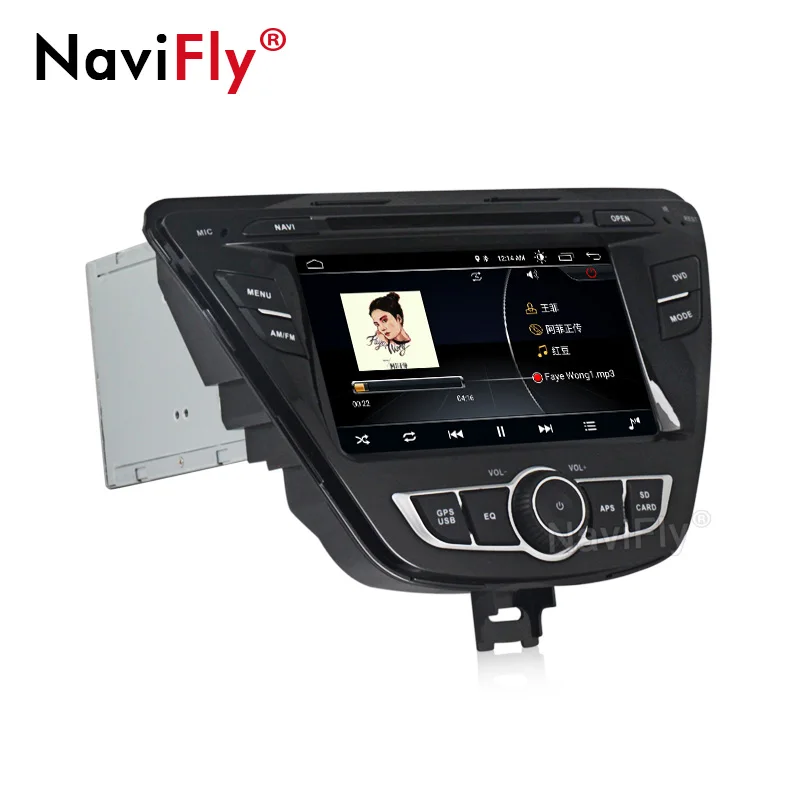 Discount Navifly 2din Android8.1 Car dvd Multimedia Player GPS Navigation For Hyundai Elantra Avante Radio BT MAP Quad Core Stereo Audio 3
