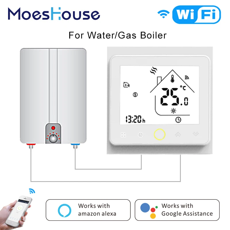 Smart Thermostat Wifi Gas Boiler Temperature Controller Tuya APP Remote Control Water heat Works Ama