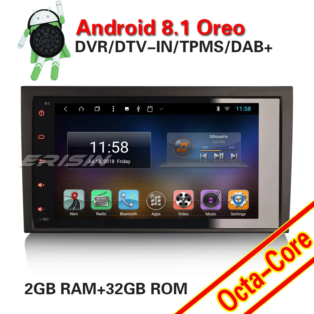 ERISIN ES8284A ANDROID 8 1 Авторадио dvd плеер для AUDI A4 SEAT EXEO|Мультимедиаплеер авто| |
