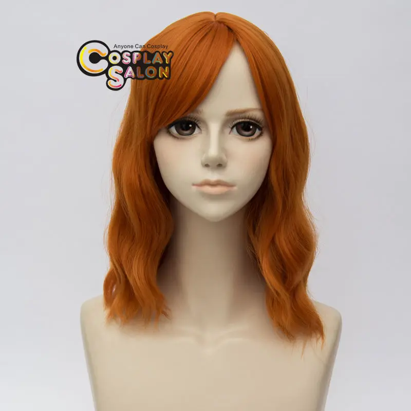 

35cm Orange Curly Anime Heat Resistant Cosplay Women Fancy Party Wig