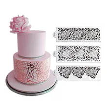 3PCS/SET Rose Decorating Stencil for Wedding Cake Decoration Airbrush Stencil Cake Plastic Template Fondant Tools DIY Bakeware