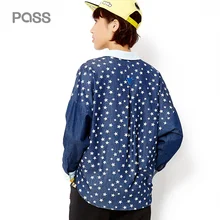 PASS 2017 New Arrival Women Spring Blouse Fashion Star Print Long Sleeve Blouses Female Bat Sleeve Blouse