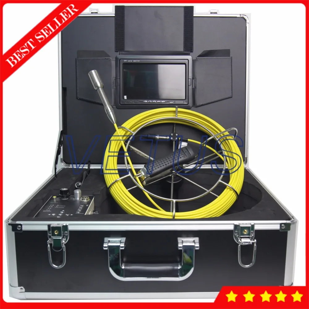 710D Waterproof Endoscope Pipe Sewer Inspection Camera with 20m 7 Inch