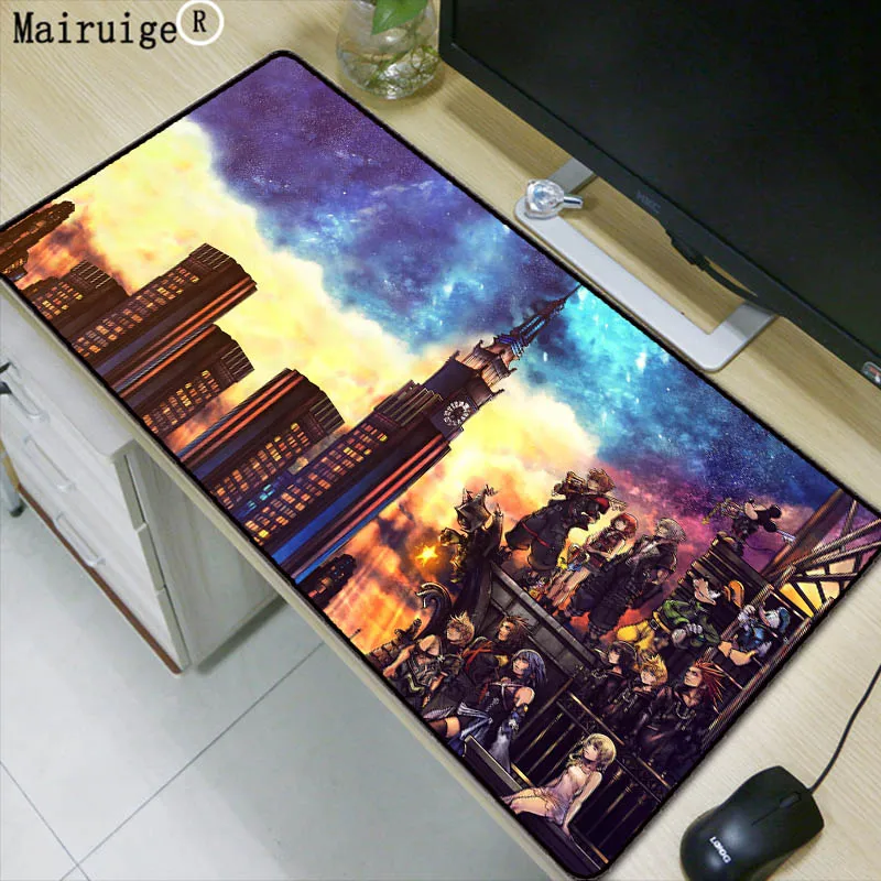 

Mairuige Kingdom Hearts Speed Version Large Gaming Mouse Pad Lock Edge Mouse Mat for Laptop Computer Desk Pad Keyboard Mat