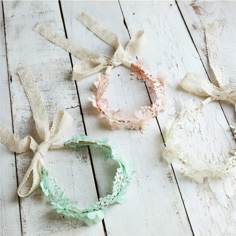 

TELOTUNY baby girl headbands Baby Girl Headband Lace Hairband Girls Pearl Flower Headbands Hair Accessories for baby girls 1017