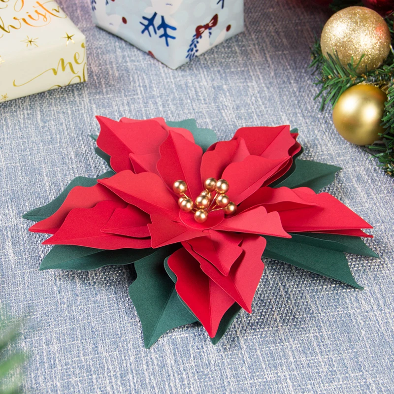 

Artificial Poinsettia Flowers Decorations Christmas Tree for Home Front Door Wreath Wedding Birthday Table Centerpieces Hanging
