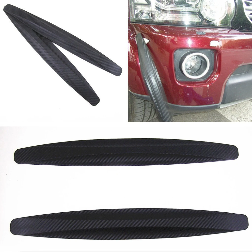 

2 Pcs Anti Rub Strips Carbon Fiber Stickers Crash Bar For Car Truck SUV MPV RV Pickup Vehicle Styling Decals