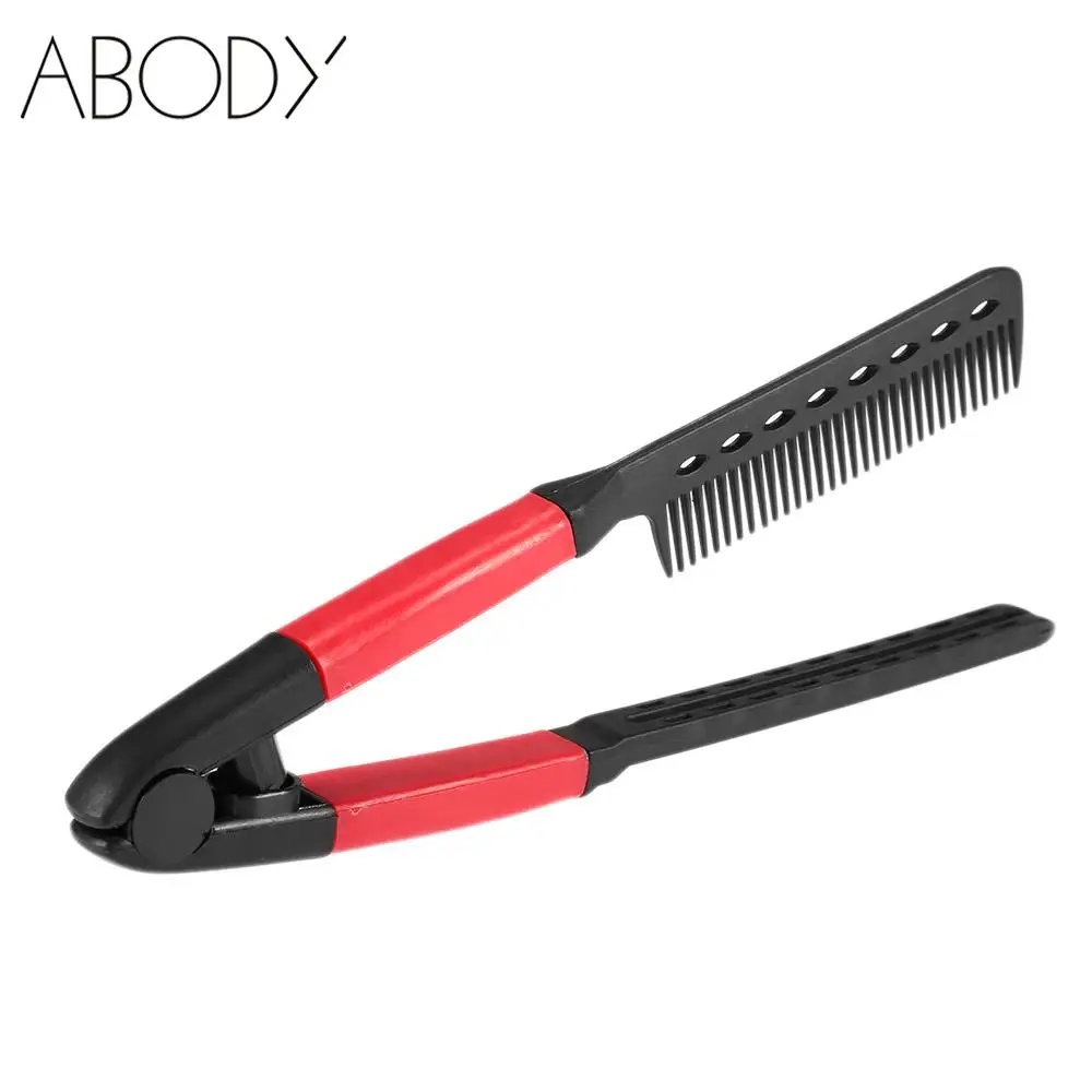 

V Shape Folding Hair brush Hair Straightener Tangle Comb Salon Hairdressing Barber Hair Cutting Comb Hairbrush Styling Tool New