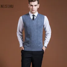 Мужской Повседневный свитер с v-образным вырезом жилет пуловер вязаный кашемировый свитер без рукавов для мужчин