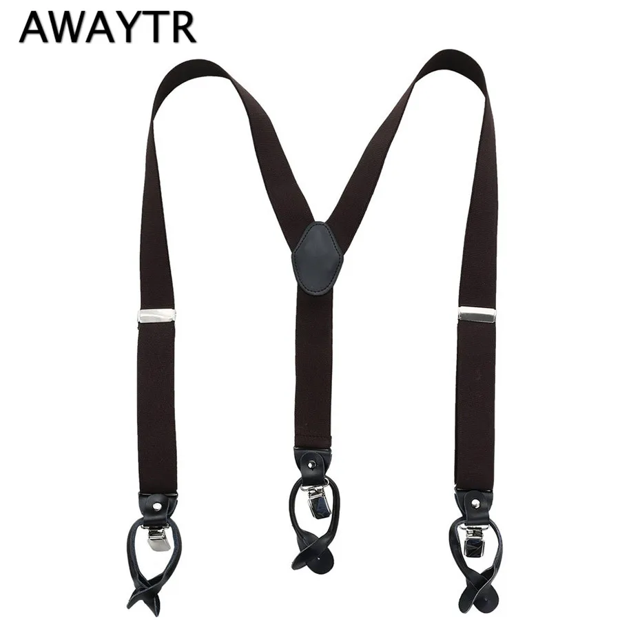 1PC 110cm Men's Suspender Casual Fashion Braces High quality leather
