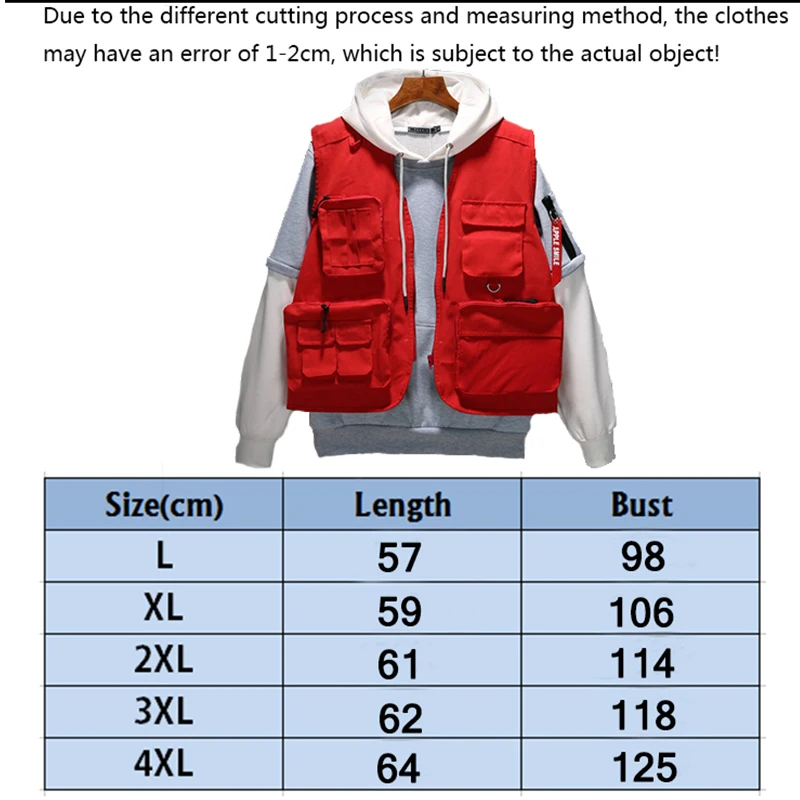 2018 New Brand Military Vests Tactical Black Hunting Travel Vests Mens Pockets Autumn Vests Sleevel