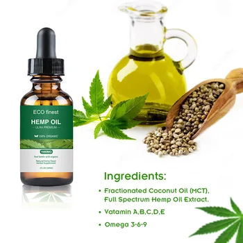 

Newest Organic Hemp Seed Oil 1000mg Sleeping Aid Anti Stress Nerve Pain Relief Promotion