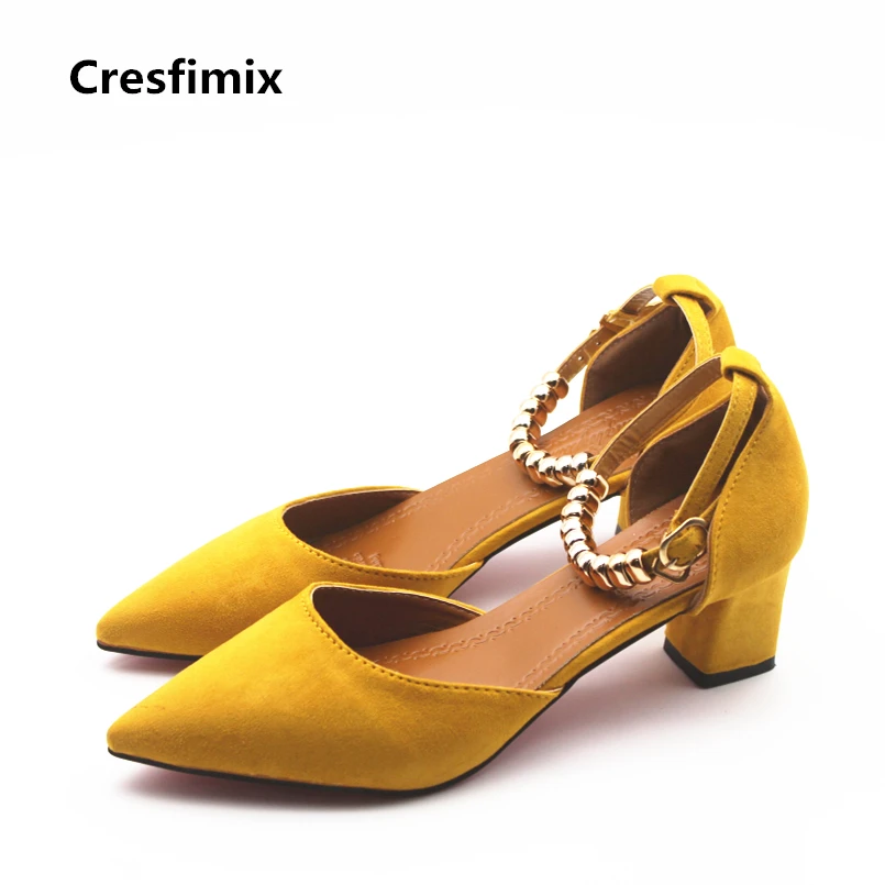 

Cresfimix femmes hauts talons women fashion comfortable 5cm high heel shoes lady cute pointed toe high heels sexy shoes a888