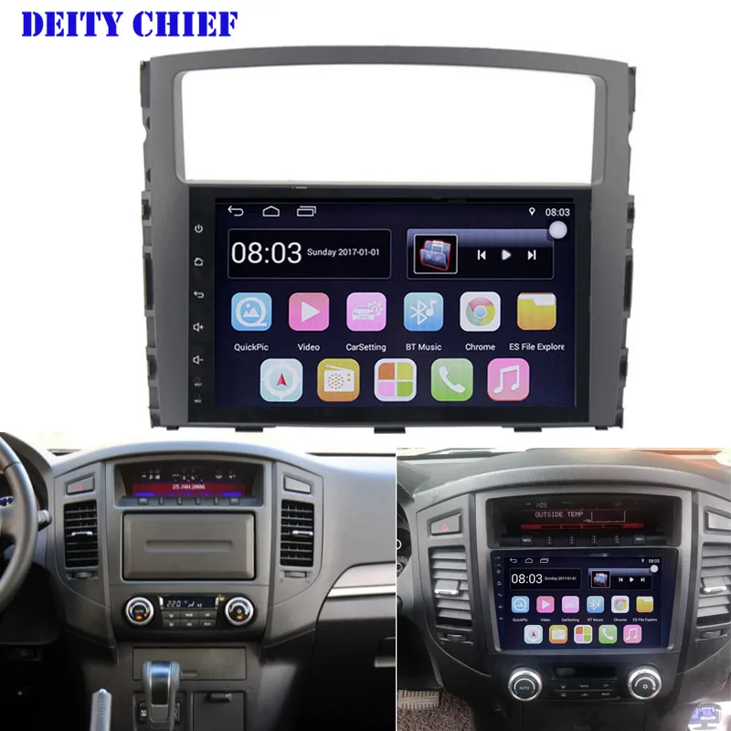 

9" Android8.0 2 din Car Multimedia Player For MITSUBISHI PAJERO V97 V93 2006-2015 gps navi wifi radio tape recorder RDS