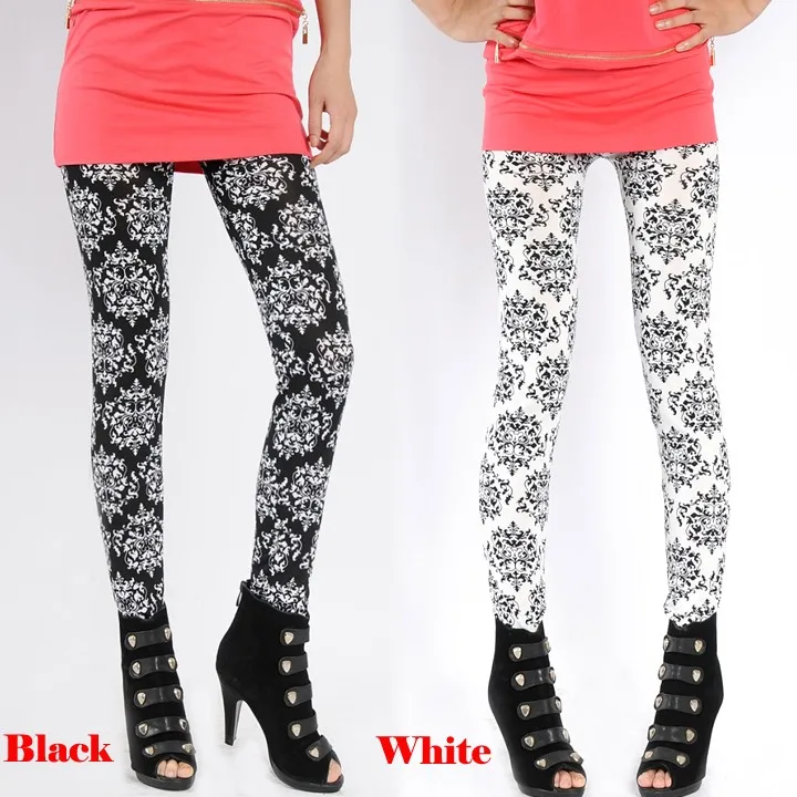 2016 женские модные эластичные леггинсы с принтом брюки-карандаш Эластичные