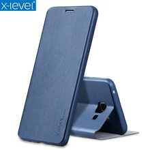 X-Уровень Книга Кожа Флип Чехлы Для Samsung Galaxy A9 Pro A910 Sm-A9100 6.0 «ультра Тонкий Бизнес Кожаный Funda Чехол