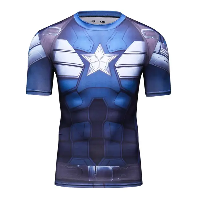 Men New Tight short sleeve T Shirt Captain America Civil War Tee 3D Printed T-shirts Men  3 iron man Fitness Clothing Male Tops