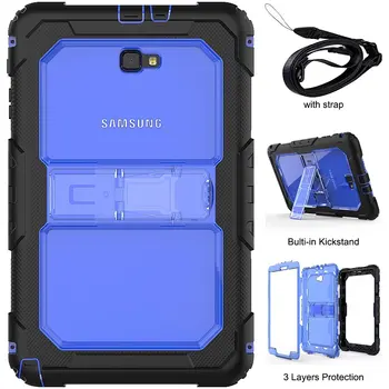 

Case For Samsung Galaxy Tab A 10.1 2016 T580 T585 SM-T580 Kids Safe Full Body Shockproof Heavy Duty Armor Hard Samrt Cover+Pen