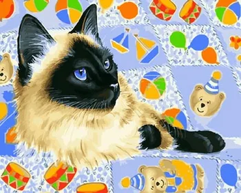 

Frameless painting by numbers coloring by numbers for home decor wall decor canvas painting 4050cm lying Kitty