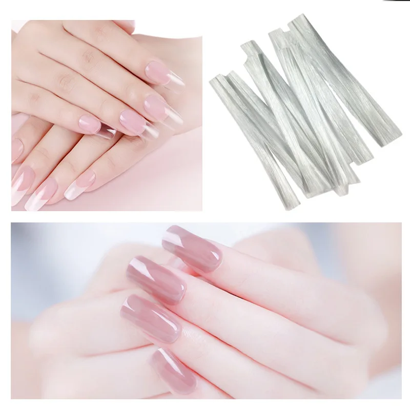 

Hot 1m/1.5m/2m Nail Art Fiberglass for UV Gel DIY Nails White Acrylic Nail Extension Tips With Scraper Nail Spa Tool