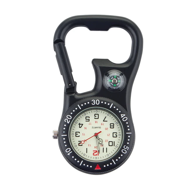 carabiner clip pocket watch for nurse fob hiking climb medical sports