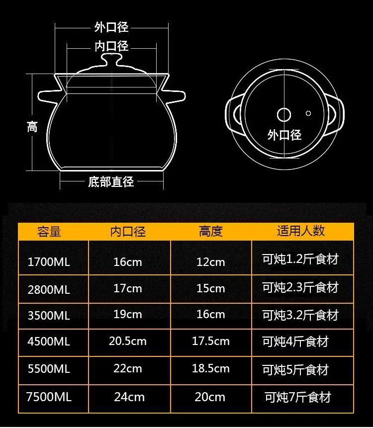 Керамическая кастрюля для супа котелок для тушения высокотемпературной стойкости для здоровья домашнего пожарного горшка кастрюля