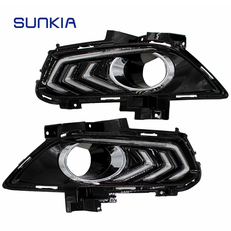

SUNKIA Daytime Running Light Specific For Ford New Mondeo DRL Fog Lights Modification of the Light Guide Bar with Fog Lamp Hole