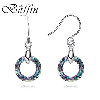 

BAFFIN Colorful Fancy Stone Round Circle Drop Earrings Crystals From Swarovski For Women Trendy Rhinestone Dangle Earrings Gift