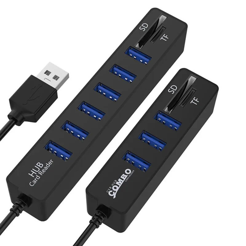 Концентратор USB 2 0 разветвитель порта 3/6 Кабель адаптер устройство для чтения