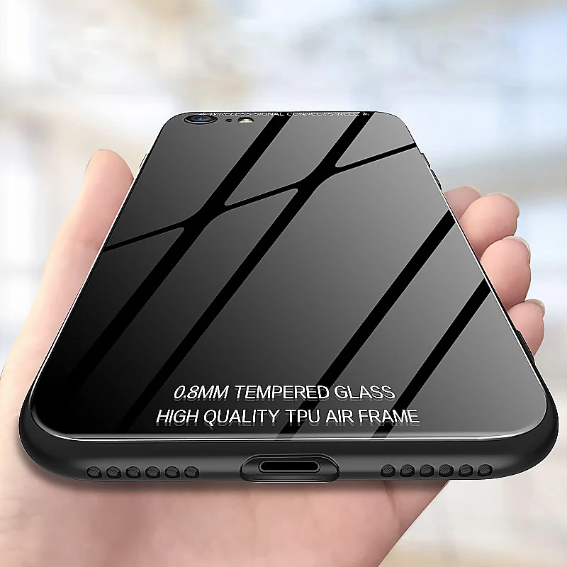 Tempered Glass Phone Case For Iphone X 8 7 6 Mobile Shell Cover Apple Cases Plus Protective Shatter-resistant |