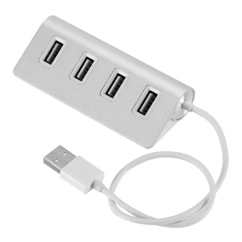 

4 Ports USB2.0 HUB Super Speed Aluminium Alloy Splitter Adapter Converter Cable for PC Laptop