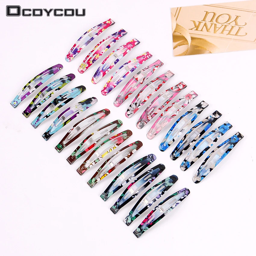 

12PCS Print Snap Hair Clips Barrettes Girls Cute BB Clip Hairpins Colorful Headwear for Kids Hairgrips Hair Accessories