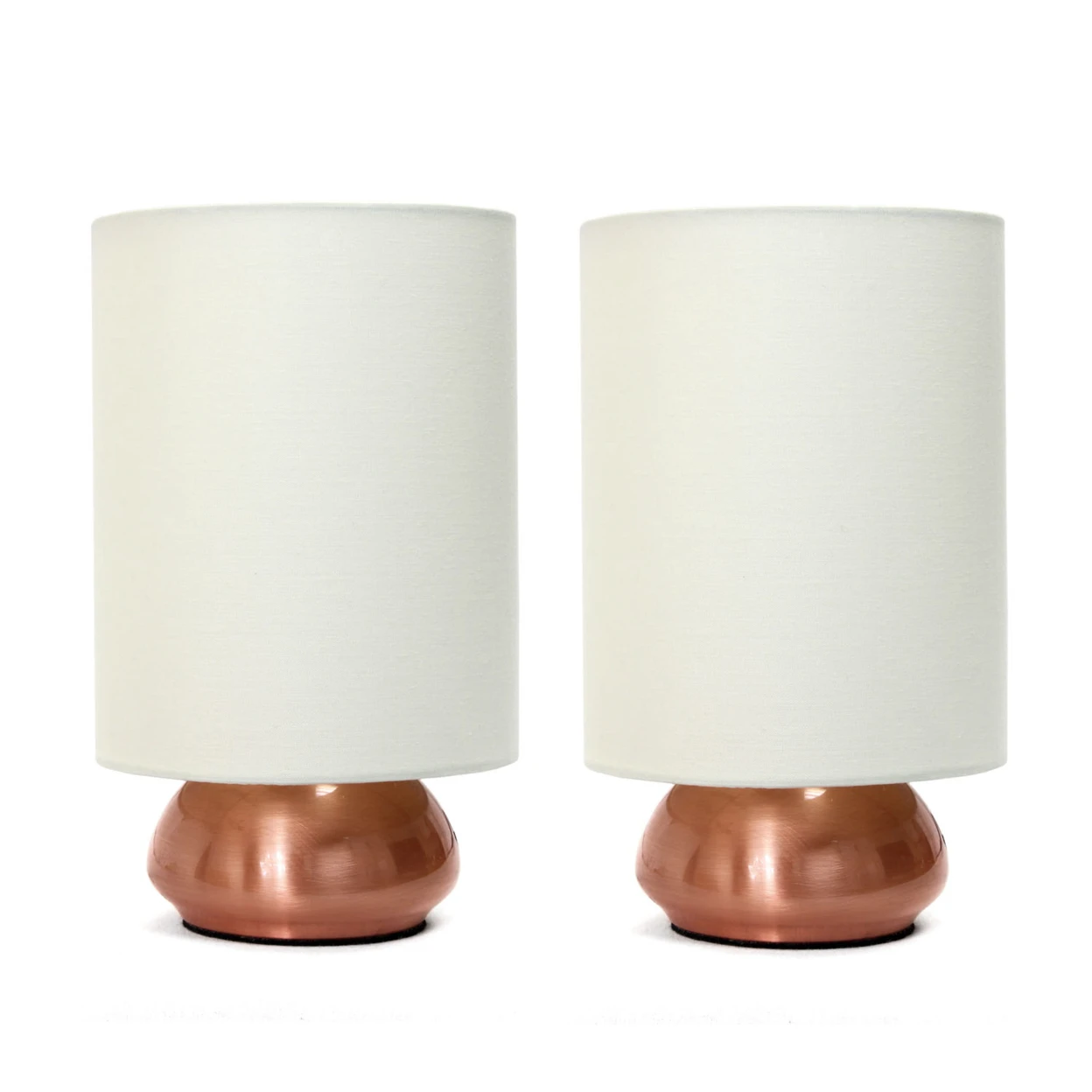 

Simple Designs Gemini 2 Pack Mini Touch Table Lamp Set with Fabric Shades