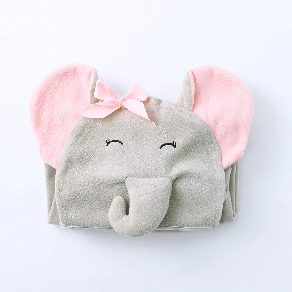 

LONSANT Newborn Sleeping bag Baby Cartoon Elephant Hooded Swaddle Blanket casual Infant kids cotton Sleeping Wrap Towel