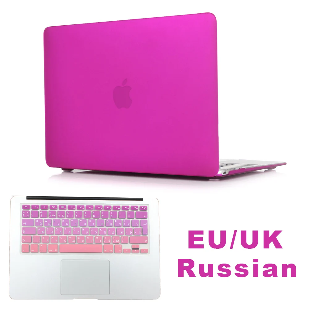 Матовый чехол для MacBook Air 13,3 Pro 13 15 retina A1706 A1707 Бесплатный подарок градиент ЕС/Великобритания ES RU английская(США) клавиатура протектор - Цвет: EU Russian Orchid