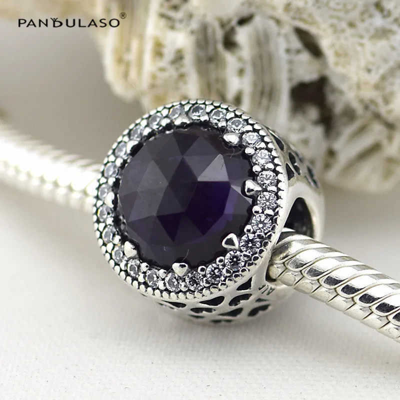 

Pandulaso Beads for Woman Royal Purple Radiant Hearts Charm Fit DIY Charms Bracelet & Necklace 925 Sterling Silver Jewelry