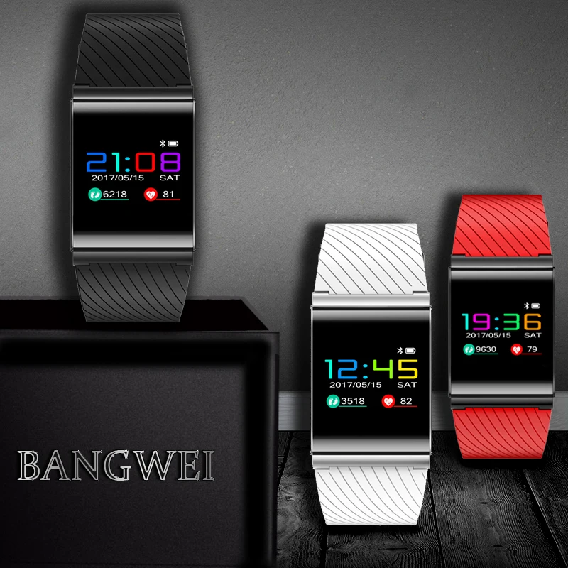 

BANGWEI 2018 OLED Color Screen sport Fitness Tracker smart Wristband IP67 Waterproof Resistant Heart Rate Monitor smart bracelet