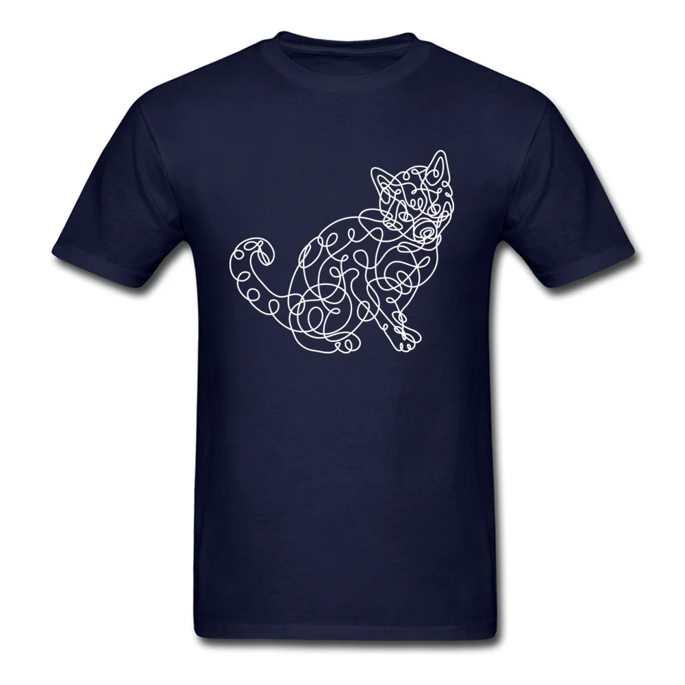  3D Printed Tops Tees High Quality Short Sleeve Man T-shirts TpicOriginaltitle Funny Father Day Tops & Tees Round Neck Cat spontaneous line style navy