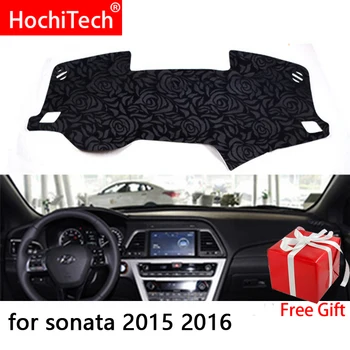 

Rose Pattern Non-slip Dashmat Dash Mat Dashboard Cover Pad Cover Carpet Car Sticker for Hyundai 9th Sonata 2015-2018 Car Styling